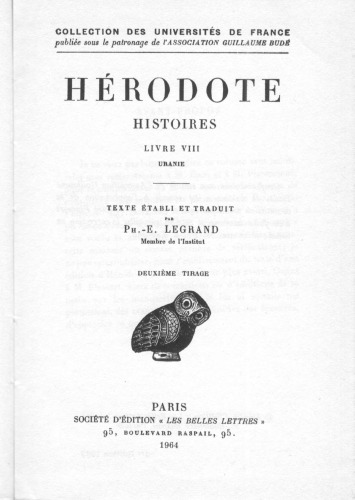 Hérodote: Histoires. Livre VIII Uranie