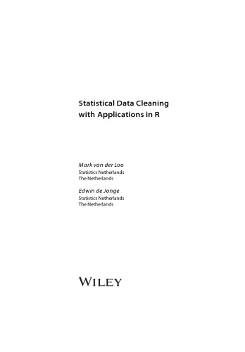 Statistical Data Cleaning with Applications in R