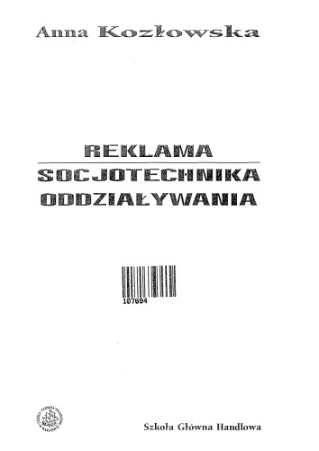 Reklama : socjotechnika oddzialywania