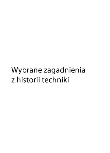 Wybrane zagadnienia z historii techniki
