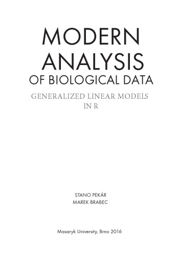 Modern Analysis of Biological Data. Generalized Linear Models in R