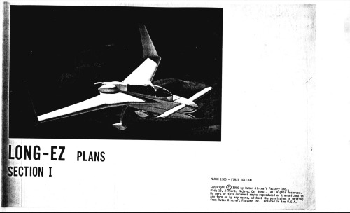 LongEZ Aircraft Plans: Section I