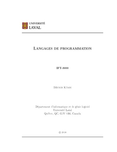 Langages de programmation [IFT-3000]