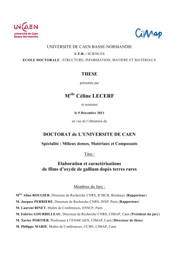 Elaboration et caractérisations de films d’oxyde de gallium dopés terres rares