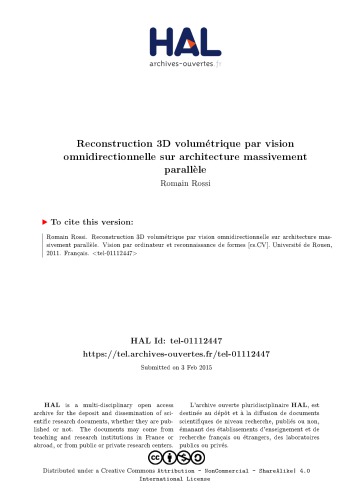 Reconstruction 3D volumétrique par vision omnidirectionnelle sur architecture massivement parallèle