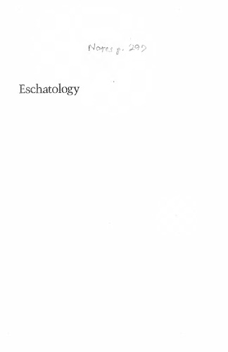 Eschatology: Death and Eternal Life