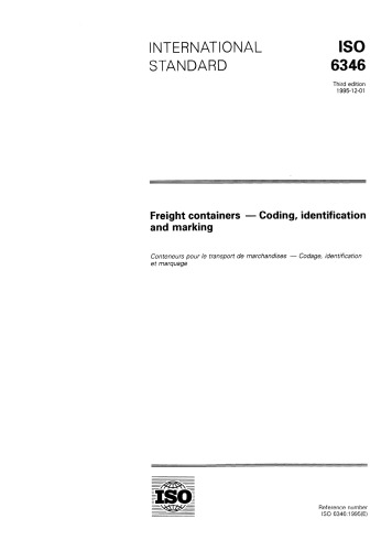 ISO 6346:1995 Freight containers - Coding, identification and marking