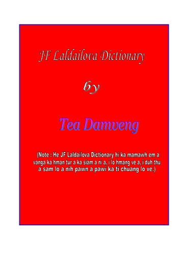 J.F. Laldailova Dictionary (English to Mizo)
