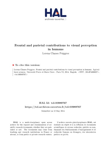 Contributions frontales et pariétales à la perception visuelle humaine