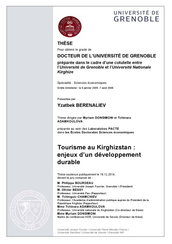 Le tourisme au Kirghizstan : enjeux d’un développement durable