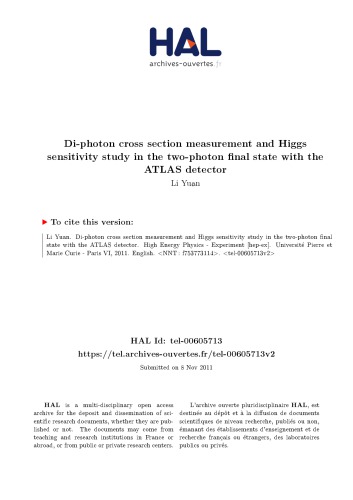 Mesure de la section efficace de production de paires de photons et étude de sensibilité de recherche du Higgs dans le canal H → γγ avec le détecteur ATLAS