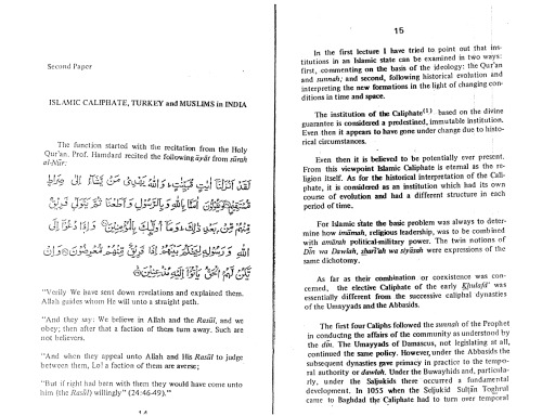 Islamic Caliphate, Turkey and Muslims in India