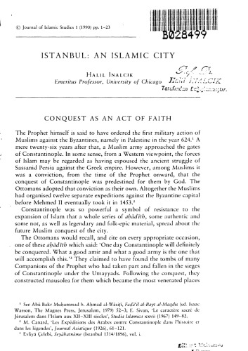 Istanbul an Islamic City