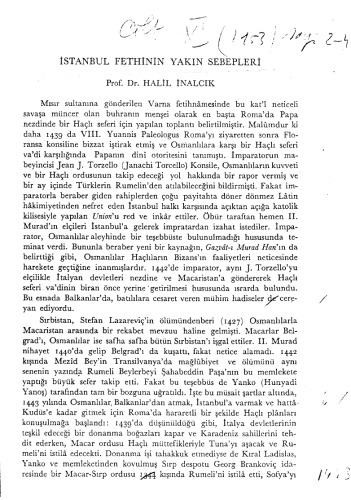 İstanbul Fethinin Yakın Sebepleri