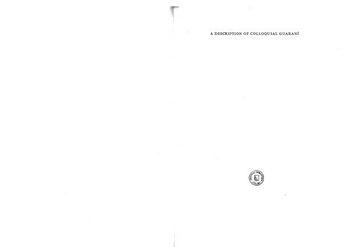 A Description of Colloquial Guaraní