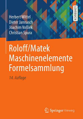 Roloff/Matek Maschinenelemente Formelsammlung (German Edition)