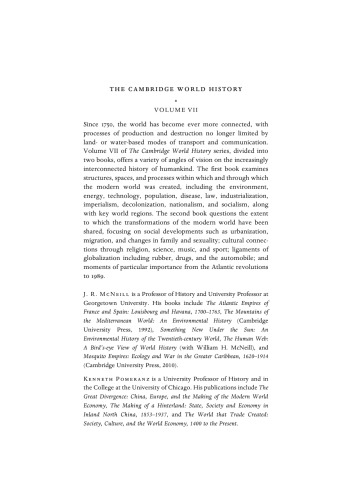 The Cambridge World History: Volume 7, Production, Destruction and Connection, 1750-Present, Part 1, Structures, Spaces, and Boundary Making