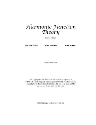 Harmonic function theory