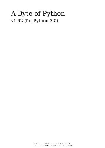 A Byte of Python 1.92