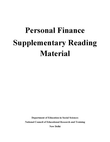 Personal finance supplementary reading material
