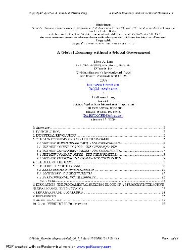 A Global Economy without a Global Government