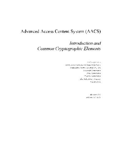 AACS Introduction and Common Cryptographic Elements