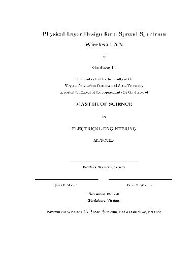 Acm - Physical Layer Design For A Spread Spectrum Wireless Lan