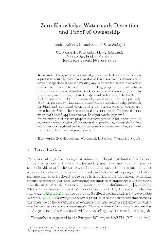 Zero-Knowledge Watermark Detection and Proof of Ownership