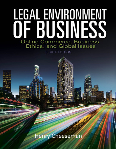 Legal Environment of Business: Online Commerce, Ethics, and Global Issues