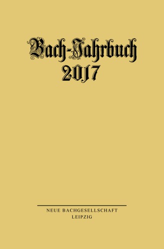 Bach-Jahrbuch 2017.