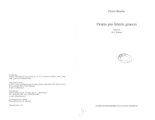 Oratio pro litteris graecis