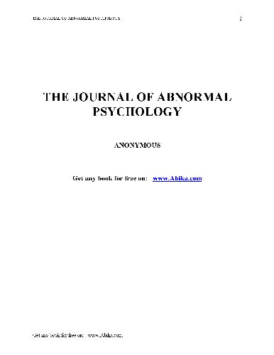 Journal of abnormal psychology