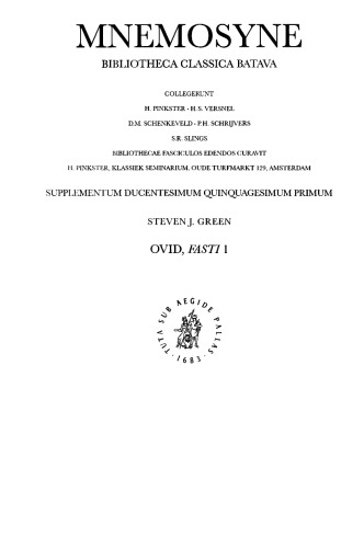 Ovid, Fasti 1: a commentary
