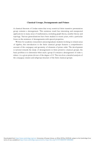 Classical Groups, Derangements and Primes