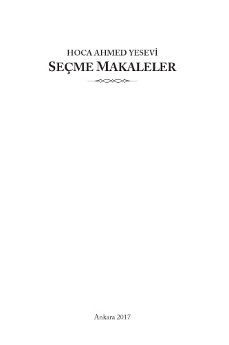 Hoca Ahmed Yesevi Seçme Makaleler