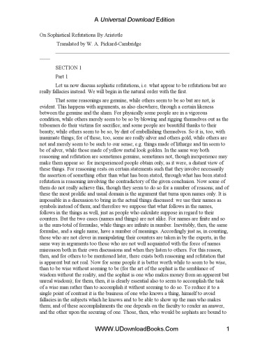 On Sophistical Refutations