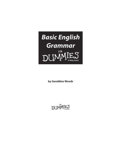 Basic English Grammar For Dummies - US