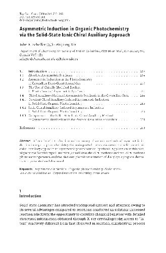 Asymmetric induction in organic photochemistry via the solid-state ionic chiral auxiliary approach