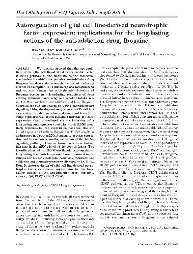 Autoregulation of glial cell line-derived neurotrophic