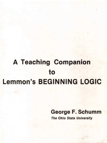 A teaching companion to Lemmon’s Beginning logic