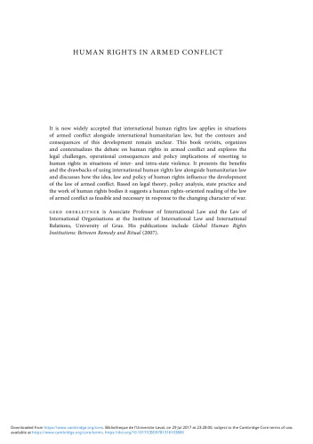 Human Rights in Armed Conflict: Law, Practice, Policy