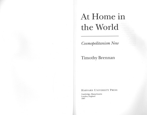 At Home in the World: Cosmopolitanism Now