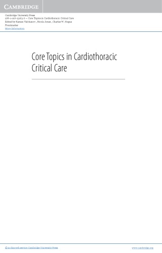 Core topics in cardiothoracic critical care