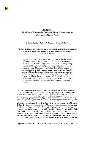 The Use of Vegetable Oils and Their Derivatives as Alternative Diesel Fuels