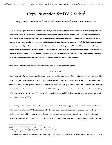 Copy Protection for DVD Video