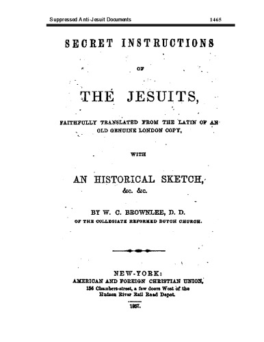 Secret Instructions of the jesuits