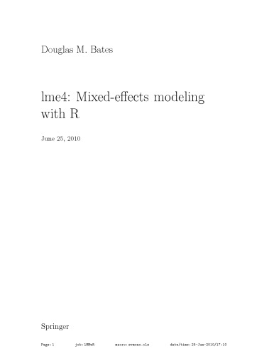 lme4: Mixed-eﬀects modeling with R