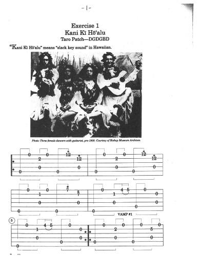 Guitar playing hawaiian style.