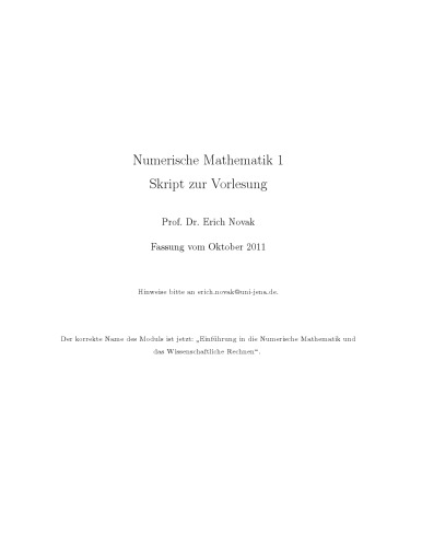 Numerische Mathematik 1