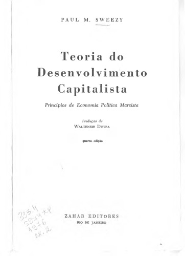 Teoria do desenvolvimento capitalista: princípios de economia política marxista